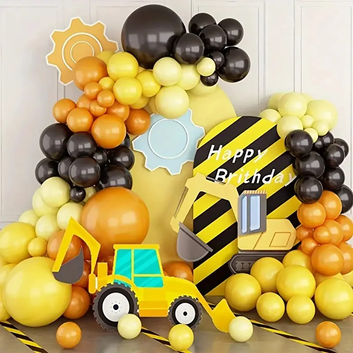 Heavy Equipment Birthday Theme - 166PCS Construction Excavator Theme Balloon Set