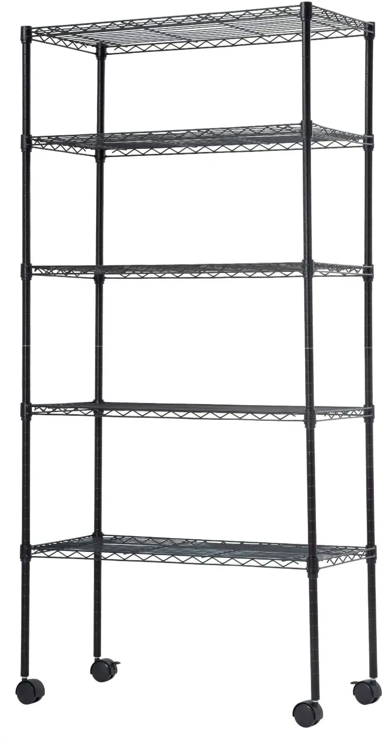 Heavy Equipment Glass - 5 Tier Wire Storage Shelves with