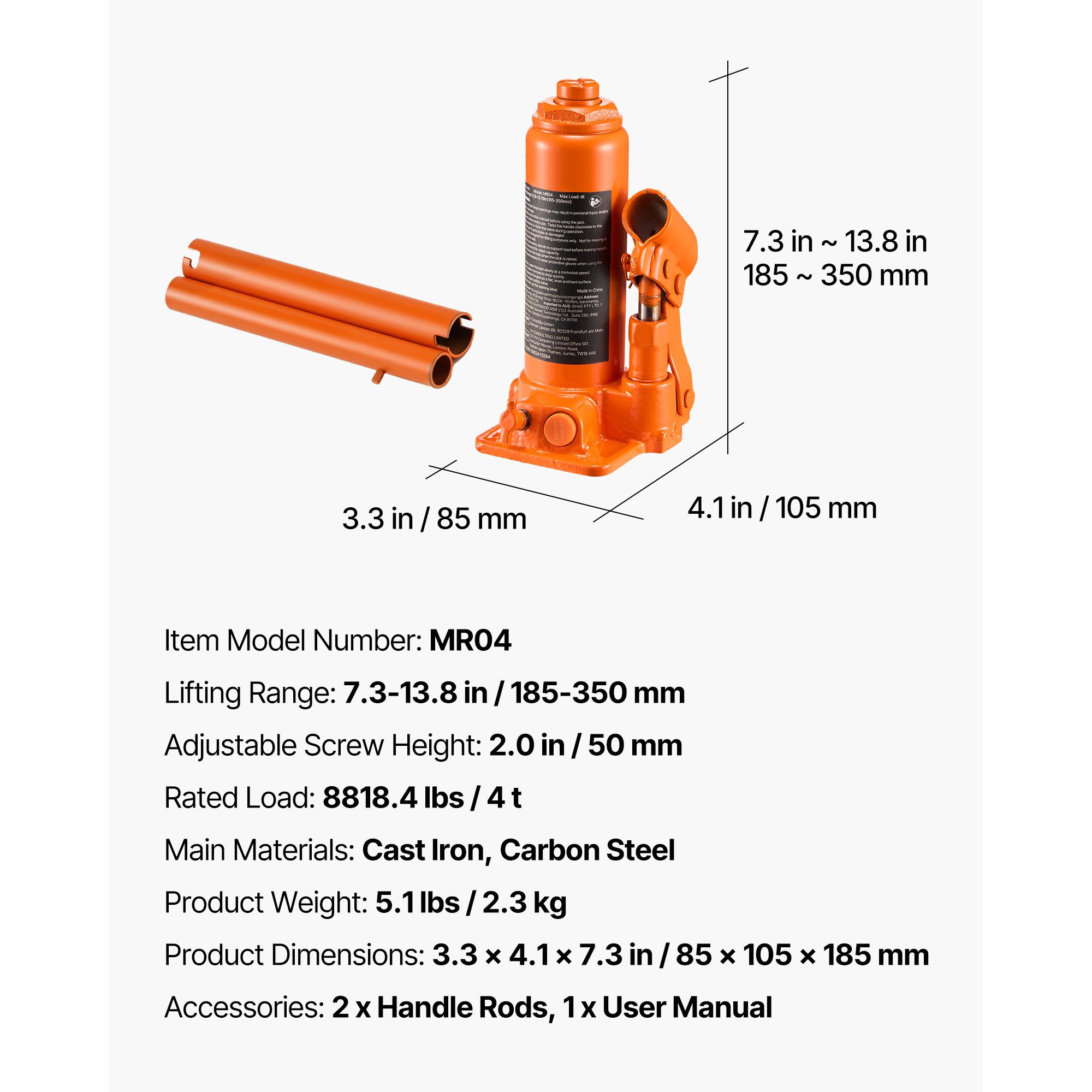Hydraulic Bottle Jack, 4 Ton ( - Welding Heavy Equipment ulasan dan harga