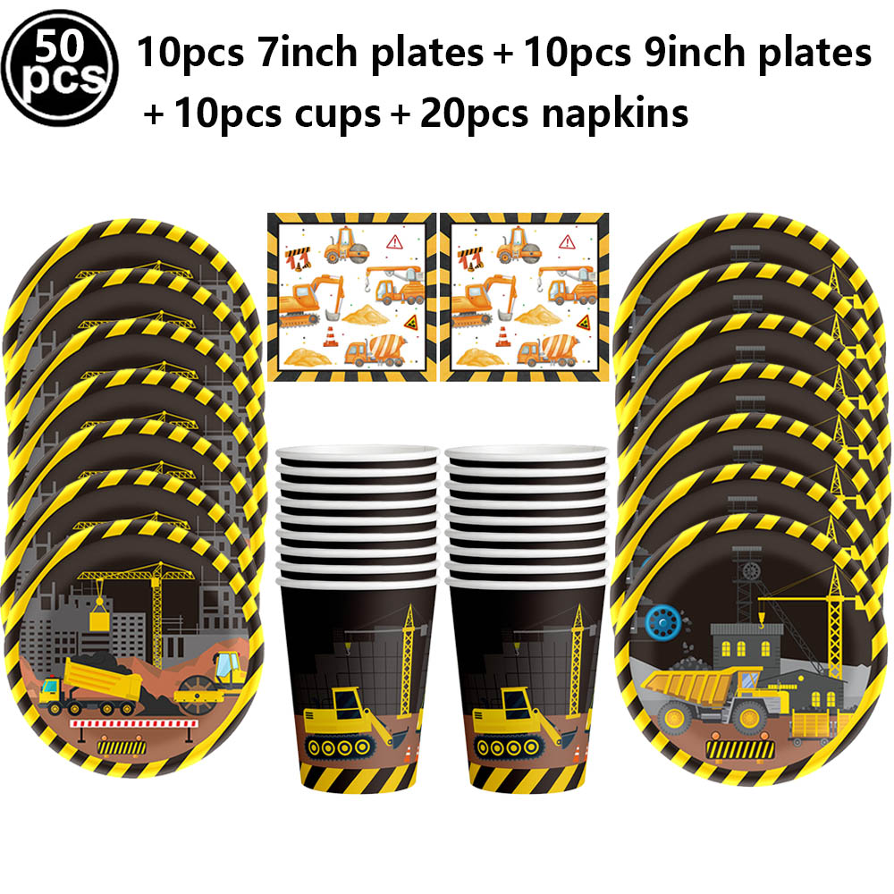 Excavator Vehicle Gold Black D - Heavy Equipment Birthday Theme ulasan dan harga
