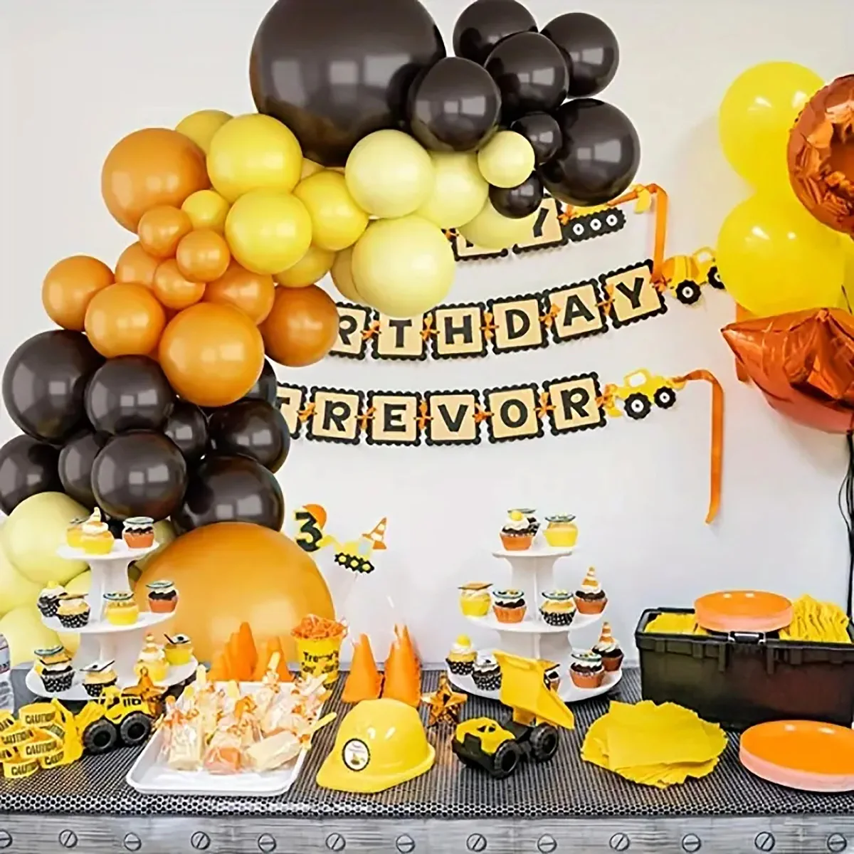 166PCS Construction Excavator  - Heavy Equipment Birthday Theme ulasan dan harga