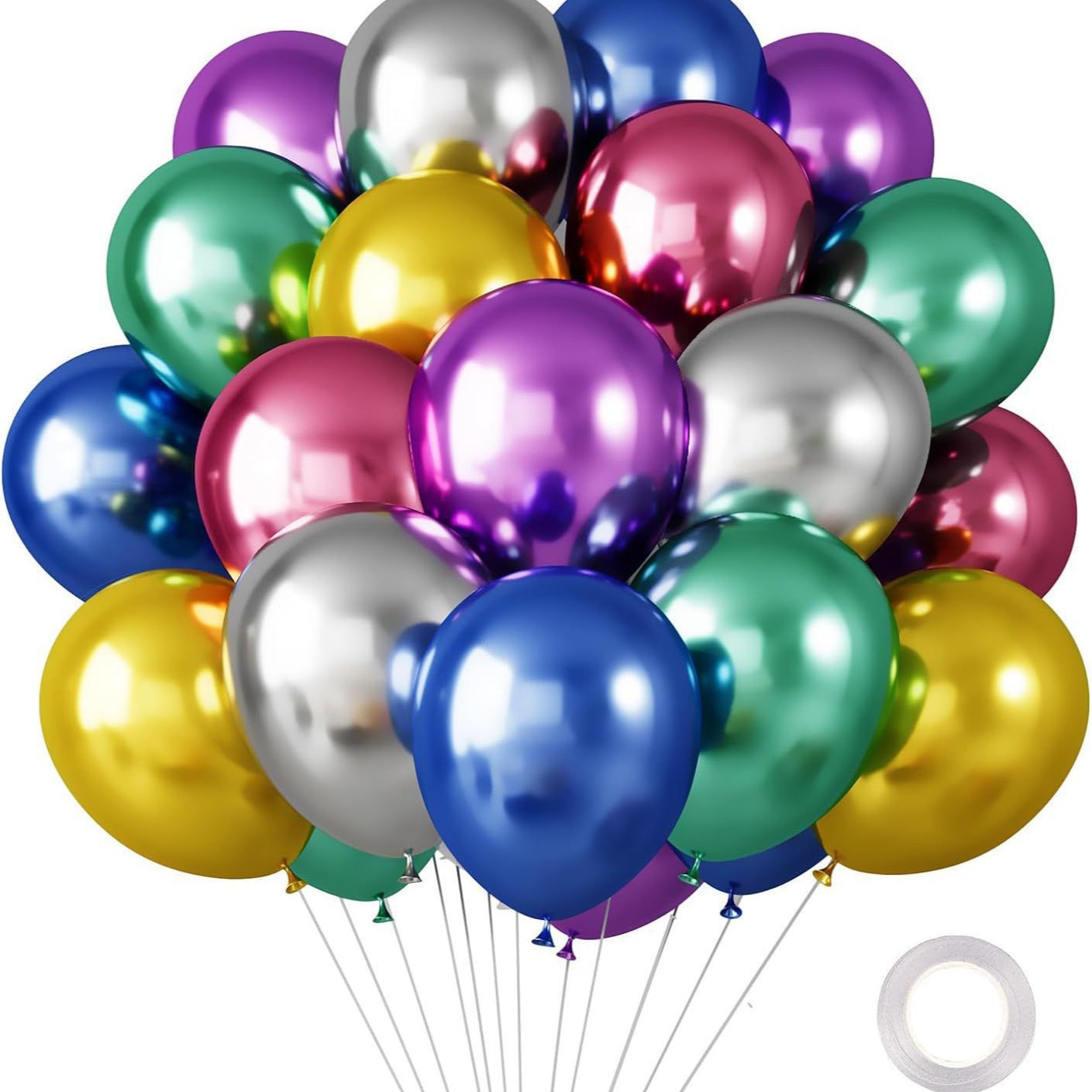 30pcs Chrome Latex Balloon Whi - Heavy Equipment Birthday Theme ulasan dan harga