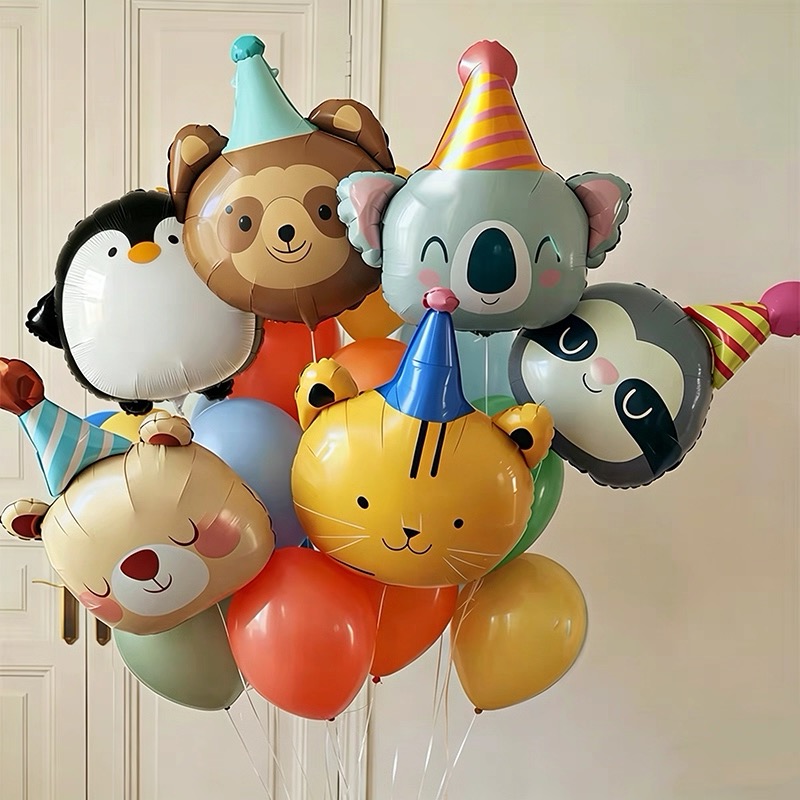 Circus Cartoon Animal Foil Bal - Heavy Equipment Birthday Theme ulasan dan harga