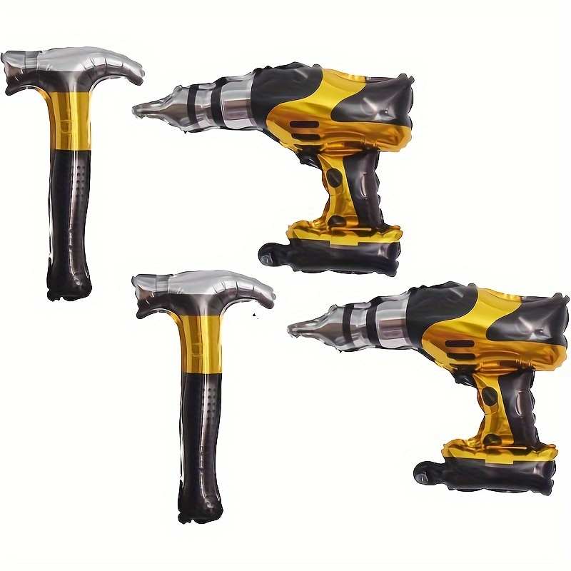 4/8Pcs Hammer Foil Balloons In - Heavy Equipment Birthday Theme ulasan dan harga