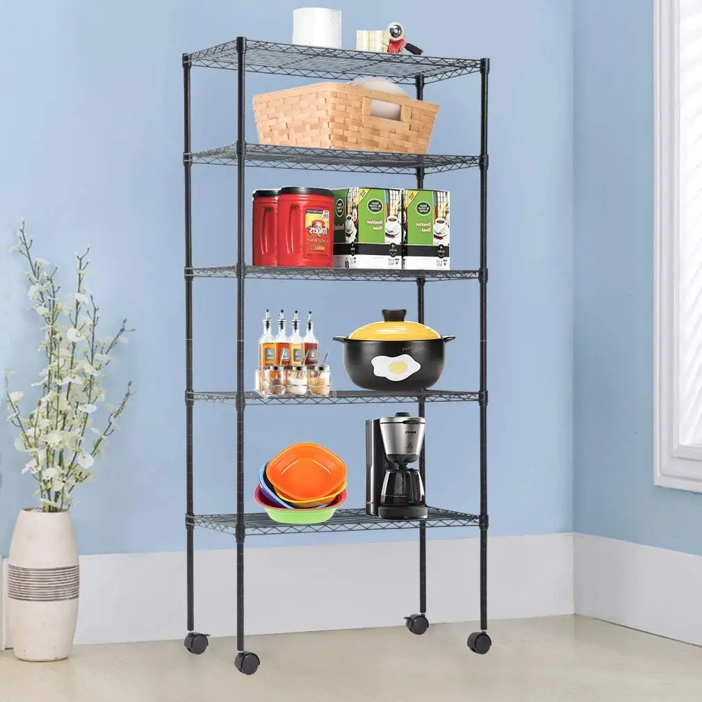 5 Tier Wire Storage Shelves wi - Heavy Equipment Glass ulasan dan harga