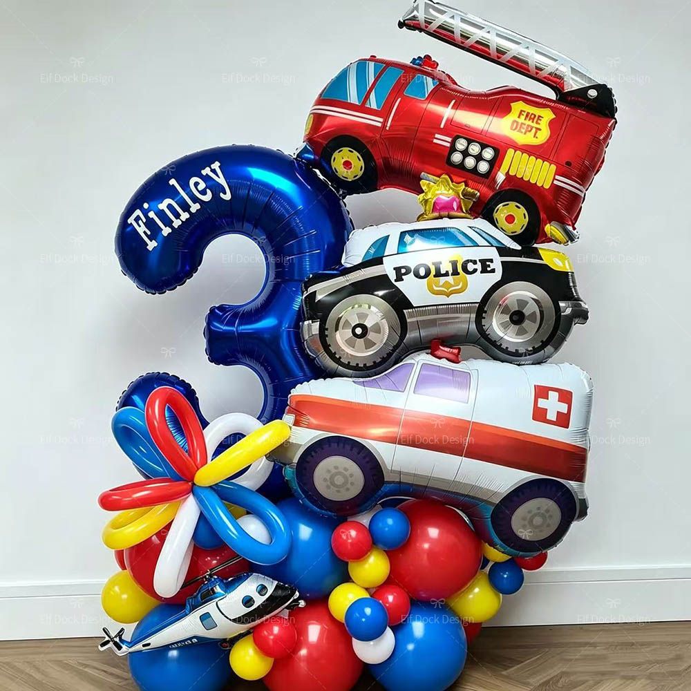 1Set Cartoon Car Foil Balloons - Heavy Equipment Birthday Theme ulasan dan harga