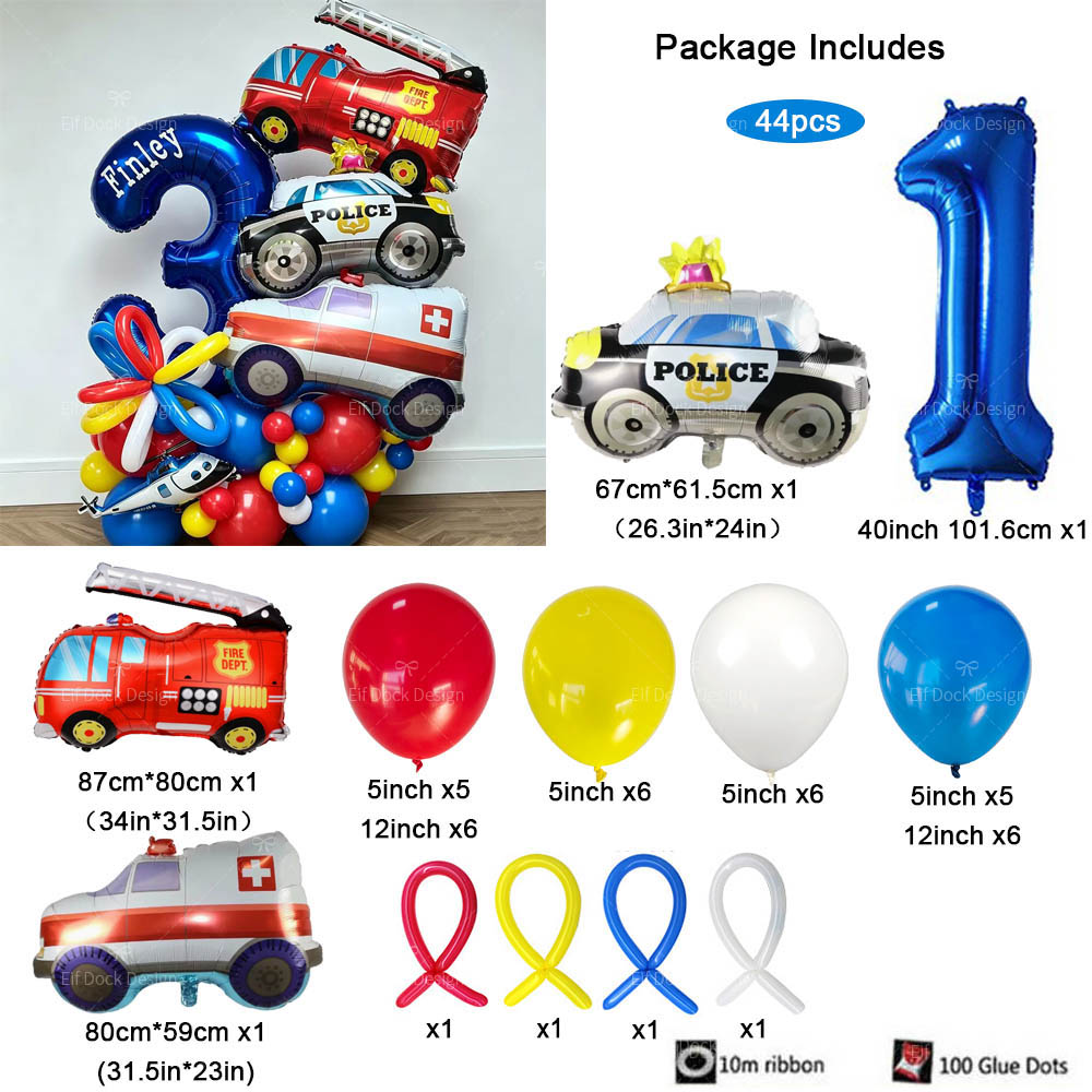 1Set Cartoon Car Foil Balloons - Heavy Equipment Birthday Theme ulasan dan harga