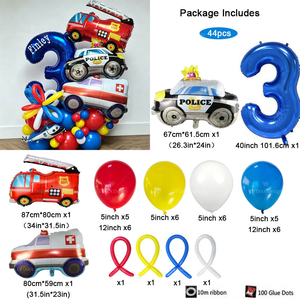1Set Cartoon Car Foil Balloons - Heavy Equipment Birthday Theme ulasan dan harga