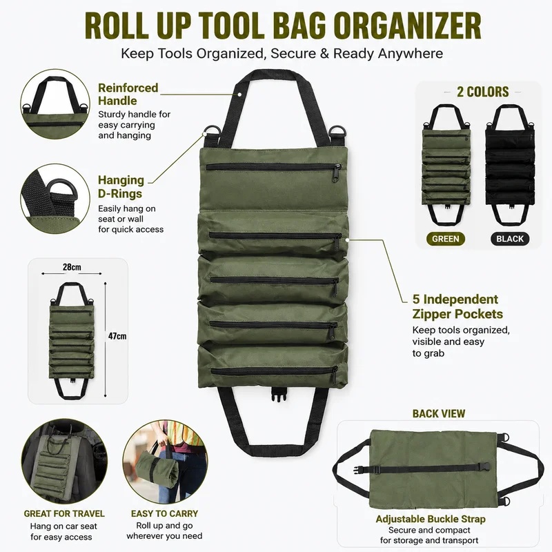 Heavy Duty Roll Up Tool Bag, O - Heavy Equipment Operation ulasan dan harga