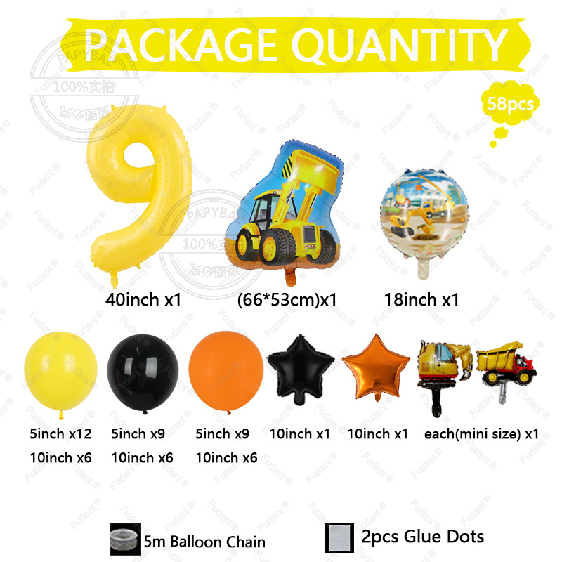 Construction Truck Excavator N - Heavy Equipment Birthday Theme ulasan dan harga